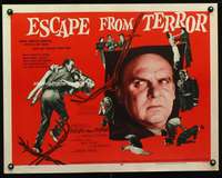 c137 ESCAPE FROM TERROR half-sheet movie poster '57KGB agent Jackie Coogan