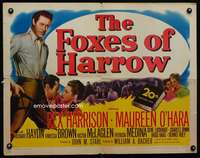 c152 FOXES OF HARROW half-sheet movie poster '47 Rex Harrison, O'Hara
