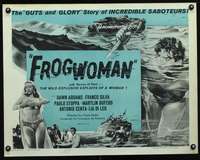 c155 FROGWOMAN half-sheet movie poster '59 sexy Dawn Addams underwater!