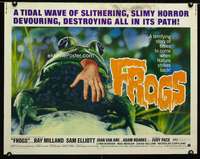 c154 FROGS half-sheet movie poster '72 Ray Milland, great horror image!