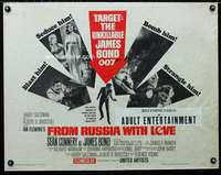 c156 FROM RUSSIA WITH LOVE half-sheet movie poster '64 Connery as Bond