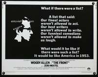 c157 FRONT half-sheet movie poster '76 Woody Allen, Ritt, blacklist!