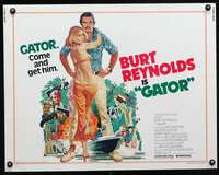 c164 GATOR half-sheet movie poster '76 Burt Reynolds, Lauren Hutton