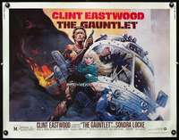 c165 GAUNTLET half-sheet movie poster '77 Eastwood, Frank Frazetta art!