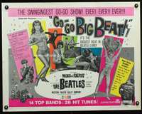 c170 GO-GO BIGBEAT half-sheet movie poster '65 The Beatles and rockers!
