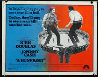 c182 GUNFIGHT half-sheet movie poster '71 Kirk Douglas vs Johnny Cash!