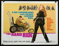 c184 HARD RIDE half-sheet movie poster '71 Robert Fuller, sexy biker, AIP!