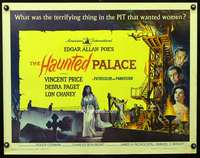 c186 HAUNTED PALACE half-sheet movie poster '63 Vincent Price, Lon Chaney