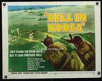 c192 HELL IN KOREA half-sheet movie poster '57 suicide war mission!