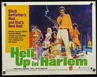 c194 HELL UP IN HARLEM half-sheet movie poster '74 cool Tanenbaum art!