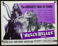 c196 HELL'S BELLES half-sheet movie poster '69 sexy AIP biker ladies!