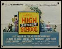 c198 HIGH SCHOOL CONFIDENTIAL half-sheet movie poster '58 Mamie Van Doren