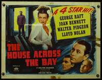 c207 HOUSE ACROSS THE BAY half-sheet movie poster R40s Raft, Joan Bennett