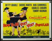 c209 HOW TO BE VERY POPULAR half-sheet movie poster '55 Betty Grable
