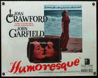 c212 HUMORESQUE half-sheet movie poster '46 Joan Crawford, Garfield