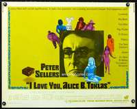 c215 I LOVE YOU ALICE B TOKLAS half-sheet movie poster '68 Sellers, drugs!