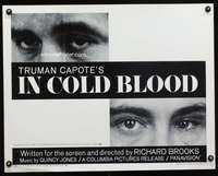c223 IN COLD BLOOD half-sheet movie poster '68 Robert Blake, Truman Capote