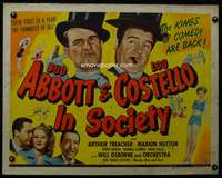 c224 IN SOCIETY half-sheet movie poster '44 Bud Abbott & Lou Costello!