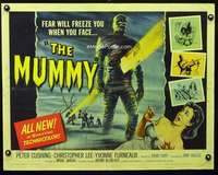 c293 MUMMY half-sheet movie poster '59 Peter Cushing, Christopher Lee