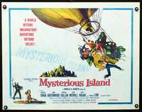 c294 MYSTERIOUS ISLAND half-sheet movie poster '61 Harryhausen, Verne