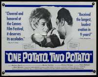 c314 ONE POTATO, TWO POTATO half-sheet movie poster '64 interracial love!