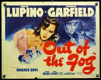 c317 OUT OF THE FOG style A half-sheet movie poster '41 Lupino, Garfield