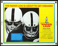 c318 PAPER LION half-sheet movie poster '68 Alan Alda plays football!