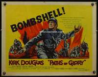 c319 PATHS OF GLORY style B half-sheet movie poster '58 Kubrick, Douglas