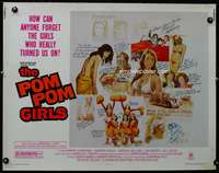 c327 POM POM GIRLS half-sheet movie poster '76 high school teen sex!