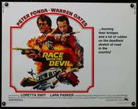 c336 RACE WITH THE DEVIL half-sheet movie poster '75 Peter Fonda, Oates