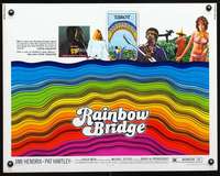 c338 RAINBOW BRIDGE half-sheet movie poster '72 Hendrix, psychedelic art!