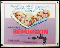 c343 REPULSION half-sheet movie poster '65 Polanski, Catherine Deneuve