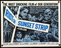 c347 RIOT ON SUNSET STRIP half-sheet movie poster '67 crazy pot-partygoers!