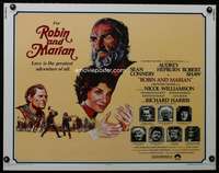 c351 ROBIN & MARIAN half-sheet movie poster '76 Connery, Audrey Hepburn