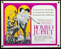 c354 ROMEO & JULIET half-sheet movie poster '66 Nureyev, English ballet!