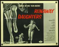 c357 RUNAWAY DAUGHTERS half-sheet movie poster '56 AIP teenage revolt!