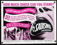 c358 SADISMO half-sheet movie poster '67 AIP bizarre sadomasochism!