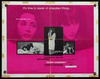 c363 SECRET CEREMONY half-sheet movie poster '68 Liz Taylor, Mia Farrow