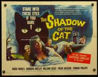 c369 SHADOW OF THE CAT half-sheet movie poster '61 sexy Barbara Shelley!