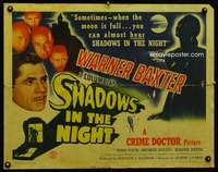 c370 SHADOWS IN THE NIGHT style B half-sheet movie poster '44 Crime Doctor!