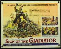 c375 SIGN OF THE GLADIATOR half-sheet movie poster '59 Ekberg, Antonioni