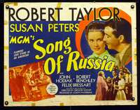 c385 SONG OF RUSSIA style B half-sheet movie poster '44 Robert Taylor
