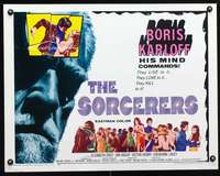 c386 SORCERERS half-sheet movie poster '67 Karloff turns them on & off!