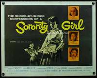 c387 SORORITY GIRL half-sheet movie poster '57 AIP, bad girl confessions!