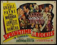 c389 SPRINGTIME IN THE ROCKIES half-sheet movie poster '42 Grable
