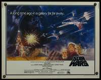 c391 STAR WARS half-sheet movie poster '77 George Lucas sci-fi classic!