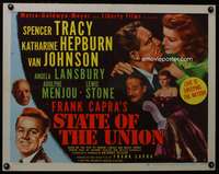 c392 STATE OF THE UNION style B half-sheet movie poster '48 Tracy, Hepburn