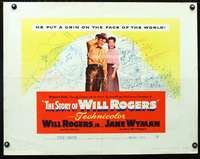 c393 STORY OF WILL ROGERS half-sheet movie poster '52 biography, Jane Wyman