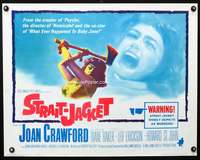 c394 STRAIT-JACKET half-sheet movie poster '64 ax murderer Joan Crawford!