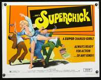 c400 SUPERCHICK half-sheet movie poster '73 sexy & ready for action!